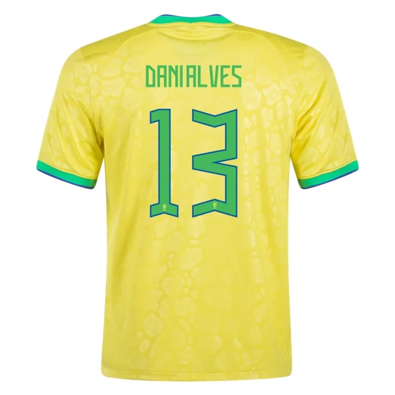 Dani Alves #13 Brazil Home Jersey World Cup 2022