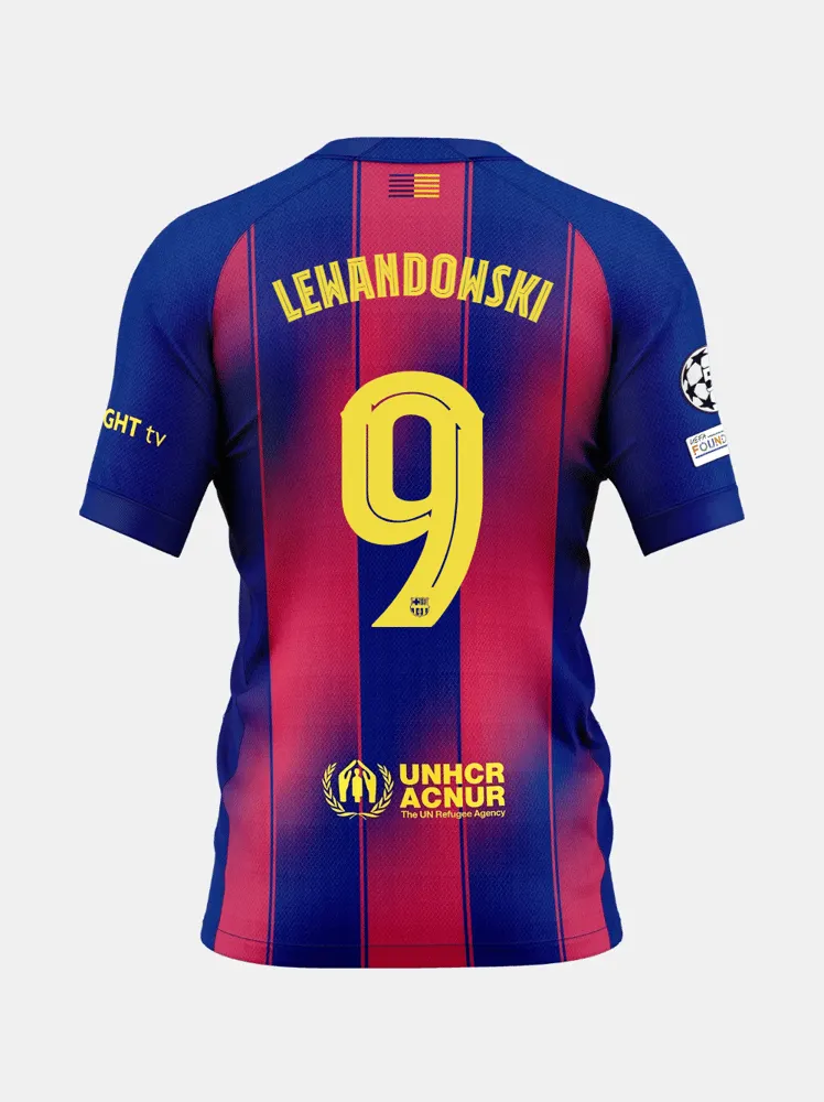FC Barcelona 2025/26 Home UCL Shirt - LEWANDOWSKI #9 - Fan Version